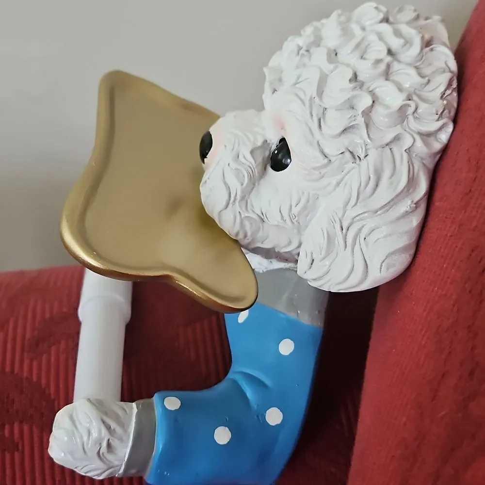 NWOT Ceramic Dog Toilet Paper Holder